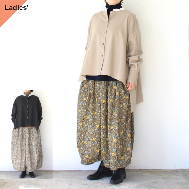 SETTO ウールモダールギャバクレリックバンドカラーシャツ / CLE SHIRT