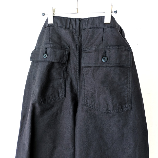 HARVESTY ビッグファティーグパンツ Slab back satin Big fatigue pants (Black) - 画像 (4)