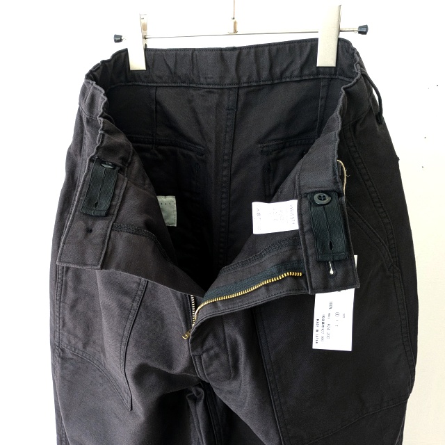 HARVESTY ビッグファティーグパンツ Slab back satin Big fatigue pants (Black) - 画像 (3)
