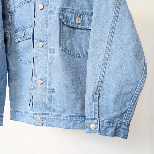 sasanqua by trees ノーカラー2ndデニムジャケット No collar 2nd denim jacket (Ice bleach) - 画像 (5)