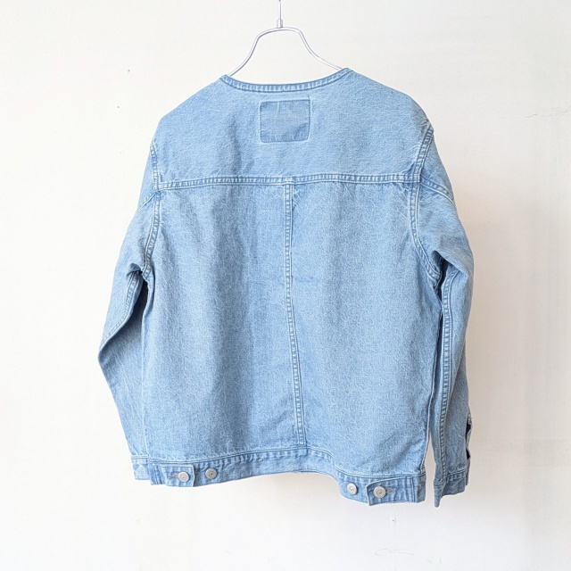 sasanqua by trees ノーカラー2ndデニムジャケット No collar 2nd denim jacket (Ice bleach) - 画像 (3)