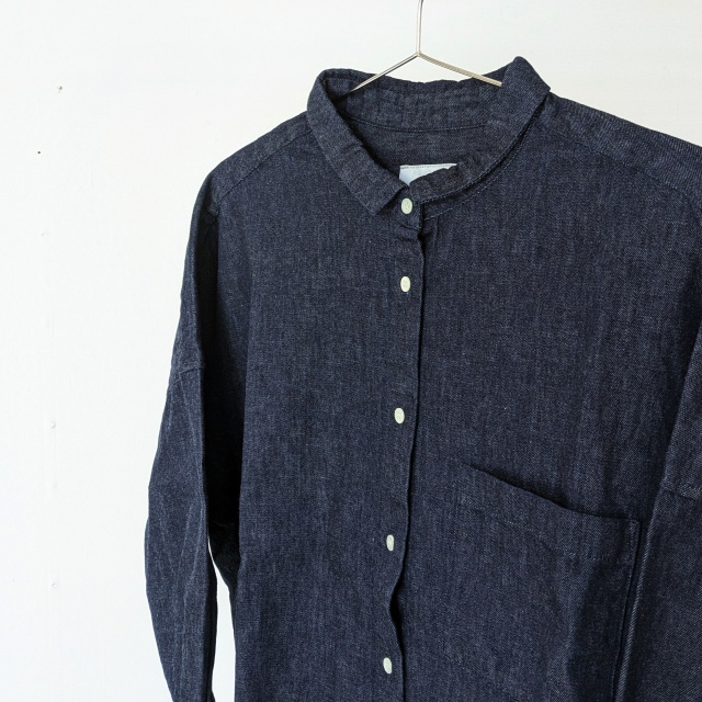 sasanqua by trees デニムオーバーシャツ Denim over shirts (Indigo) - 画像 (2)