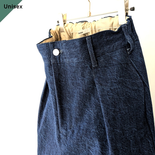 amne デニムトラウザー Pre-wash DENIM eel's　（Indigo）