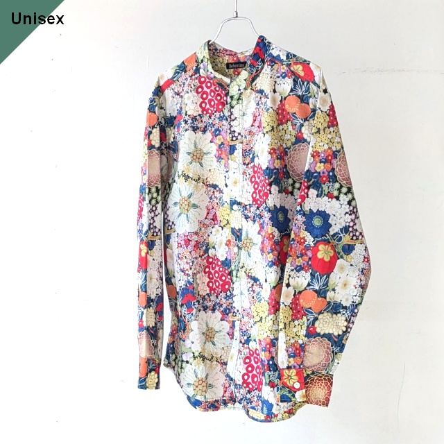 Bohemians 花柄バンドカラーシャツL/S ODORANT GAUZE STAND COLLAR SHIRTS