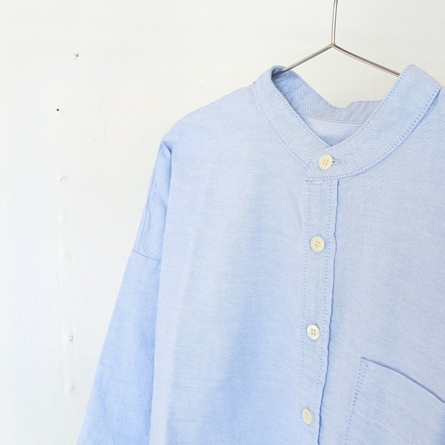 sasanqua by trees オックスB.Cオーバーシャツ Ox work over shirt (Sax) - 画像 (2)