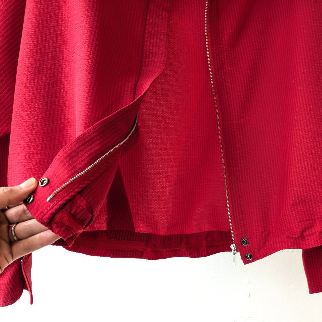 IKITSUKE シアサッカースタンドブルゾン / ZIP STAND BLOUSON (RED) - 画像 (5)