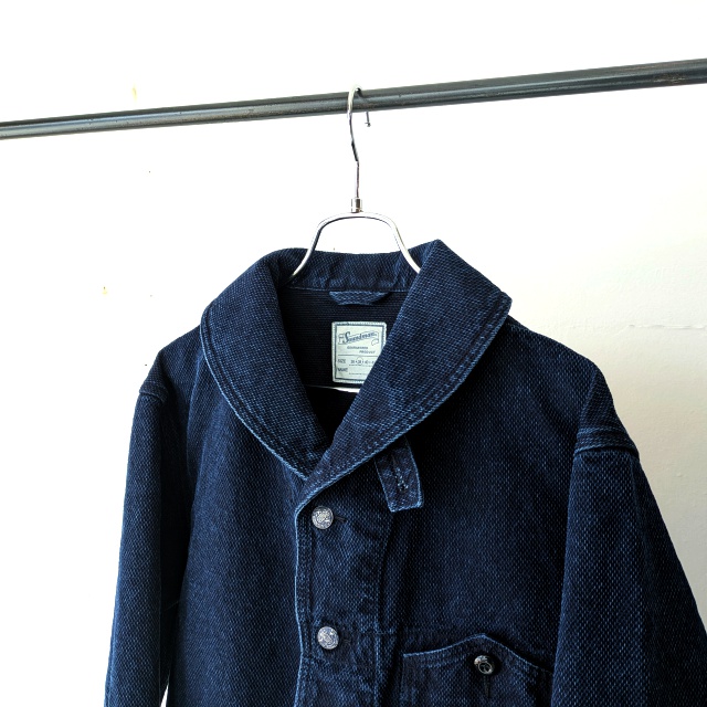Soundman Marshall インディゴ刺子ショールカラーカバーオール (Indigo) - 画像 (2)