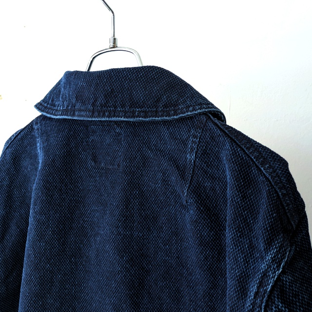 Soundman Marshall インディゴ刺子ショールカラーカバーオール (Indigo) - 画像 (5)