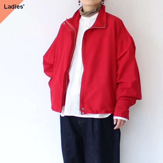 IKITSUKE シアサッカースタンドブルゾン / ZIP STAND BLOUSON (RED)