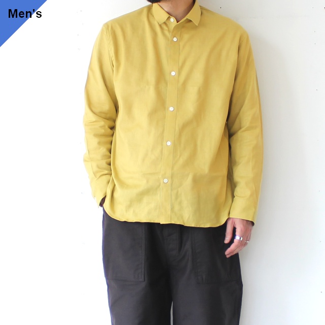 weac. NOKAMIKUN 綿麻レギュラーカラーシャツ　（Yellow）