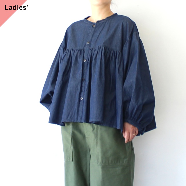 HARVESTY デニムボヘミアンブラウス 4oz DENIM BOHEMIAN BLOUSE