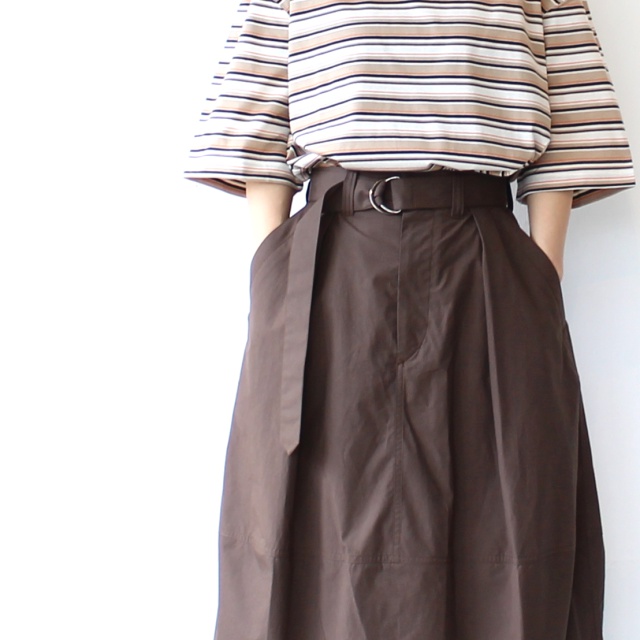 HAVERSACK ベルテッドコクーンスカート C/S-Typewriter Belted Cocoon Skirt / 662624 (Brown) - 画像 (2)