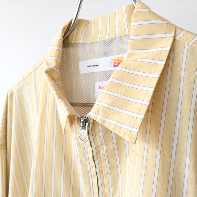 melple 綿麻ストライプドリズラージャケット Westwood Drizzler Jacket (Yellow) - 画像 (3)