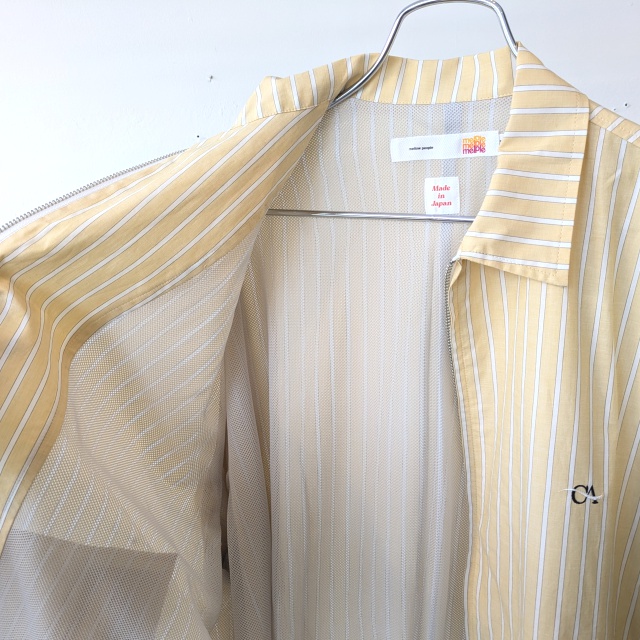 melple 綿麻ストライプドリズラージャケット Westwood Drizzler Jacket (Yellow) - 画像 (5)