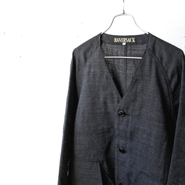 HAVERSACK リネンウールヘリンボーンノーカラージャケット Linen Wool Herringbone No-color Jacket - 画像 (3)