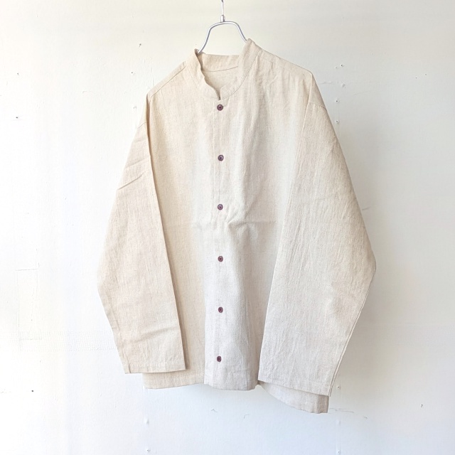 Bohemians 綿麻ブーケプリントスタンドカラーシャツ / C/L Bouquet Pop China-collar shirt - 画像 (2)