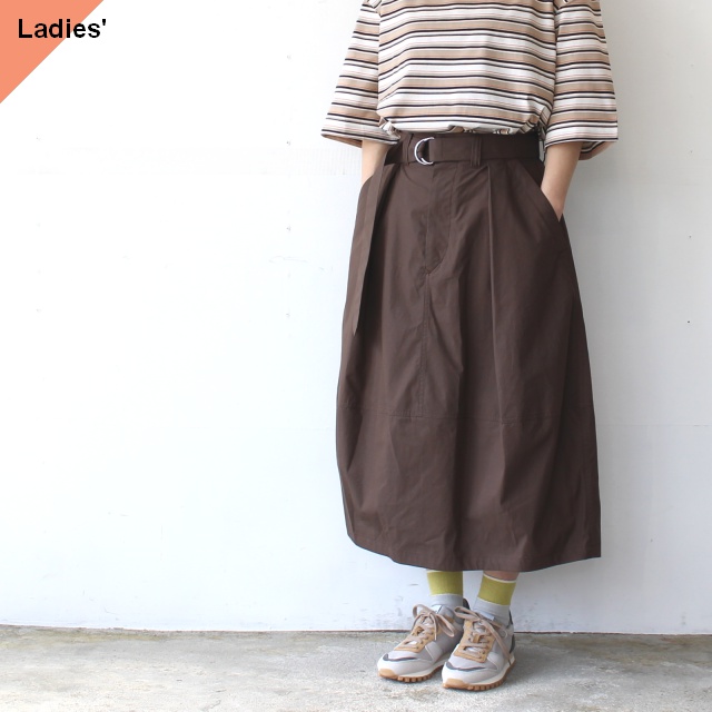 HAVERSACK ベルテッドコクーンスカート C/S-Typewriter Belted Cocoon Skirt / 662624 (Brown)