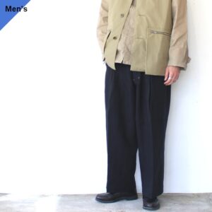 HAVERSACK 綿麻ヘリンボーンユーティリティトラウザー C/L-Herringbone utility trousers 　（Black）