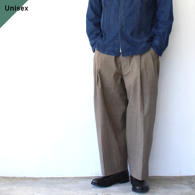 HAVERSACK 40タイプライター2タックワイドパンツ 40-Typewriter 2tuck wide trousers　（Brown）
