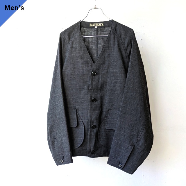 HAVERSACK リネンウールヘリンボーンノーカラージャケット Linen Wool Herringbone No-color Jacket