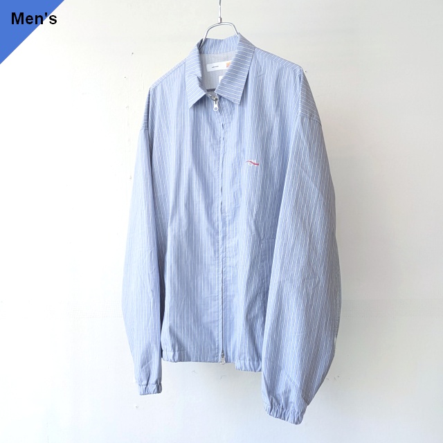 melple 綿麻ストライプドリズラージャケット Westwood Drizzler Jacket　（Blue）