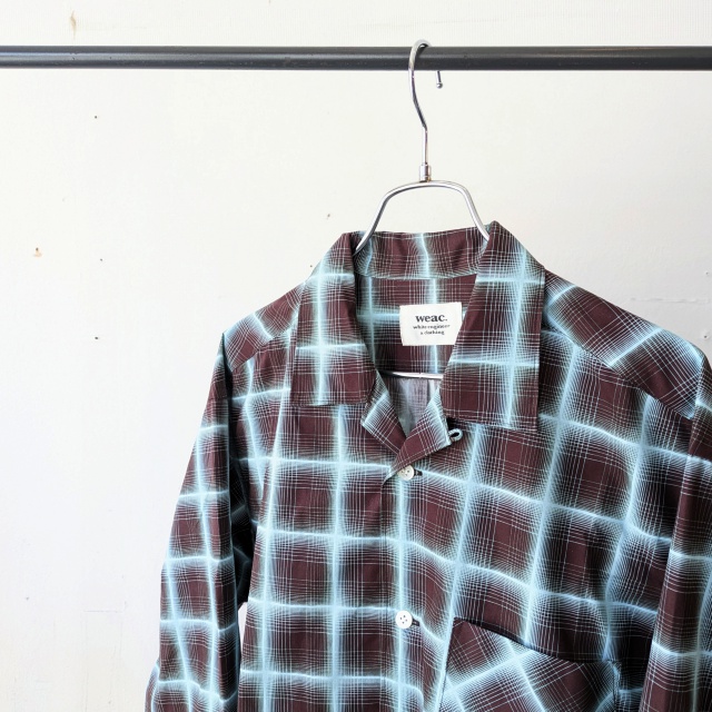 weac. プリントオンブレチェックオープンカラーシャツ RAINY BLUE (Blue Ombre-Check) - 画像 (2)