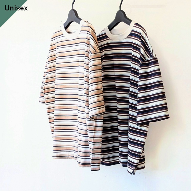 amne ハイゲージルーズボーダーTee / BORDER half sleeve tee