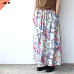 Bohemians プリントレーヨンフレアギャザースカート / Flair gather skirt - Odrant rayon