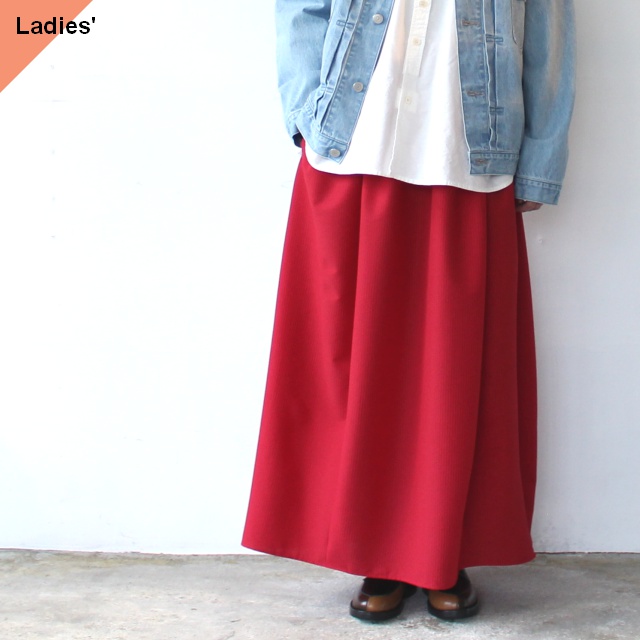 IKITSUKE シアサッカーコクーンスカート　（Red）