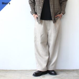 HAVERSACK リネンヘリンボーンワイドトラウザーOld German-herringbone Linen Twill Wide Trousers　（Ecru）