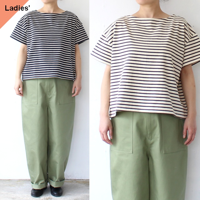 Siora 14/空紡糸天竺ルーズボーダーT　14 Border pullover