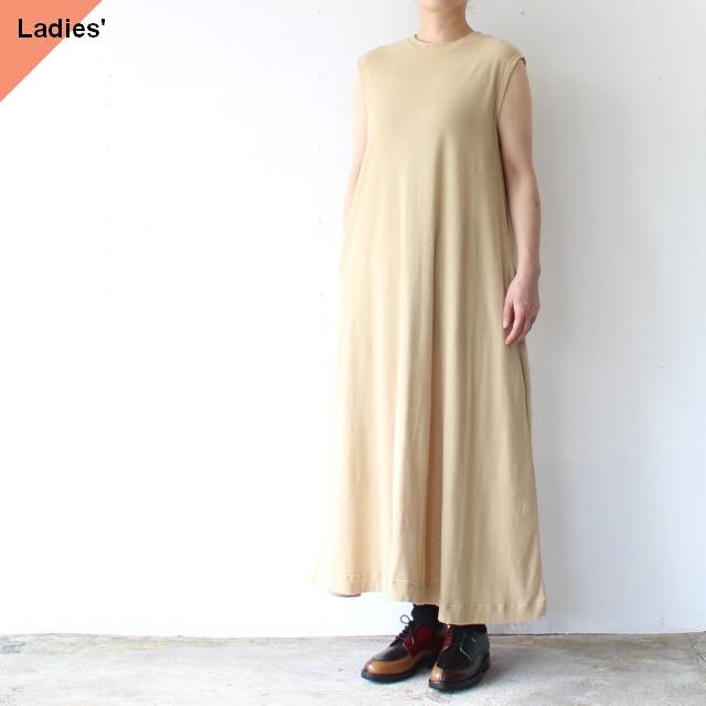 Siora パイルノースリーブワンピース Extra long cotton pile N/S one-piece　（Beige）