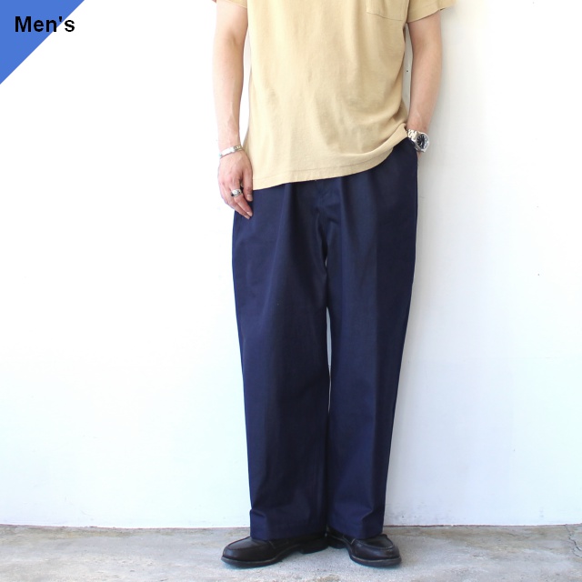 weac. ２タックワークワイドトラウザー / スーピマコットンデニム　STANDARD WIDE PANTS-Supima-Cotton Denim　（Indigo Denim）