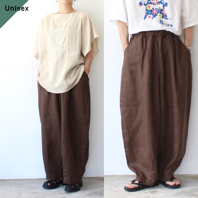 HARVESTY リネンイージーサーカスパンツ 40s-Linen Canvas Circus Pants　（Brown）