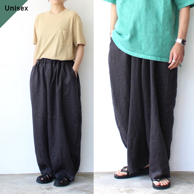 HARVESTY リネンイージーサーカスパンツ 40s-Linen Canvas Circus Pants (Charcoal)