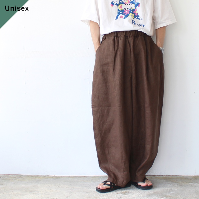 HARVESTY リネンイージーサーカスパンツ 40s-Linen Canvas Circus Pants (Brown)