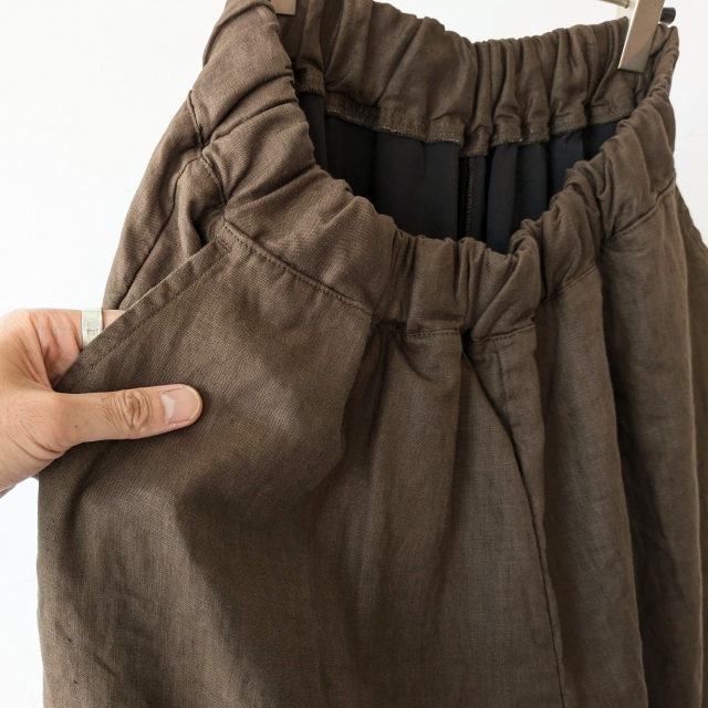 HARVESTY リネンイージーサーカスパンツ 40s-Linen Canvas Circus Pants (Brown) - 画像 (3)