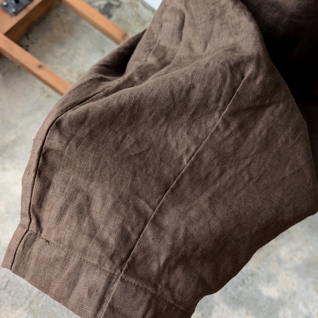 HARVESTY リネンイージーサーカスパンツ 40s-Linen Canvas Circus Pants (Brown) - 画像 (4)
