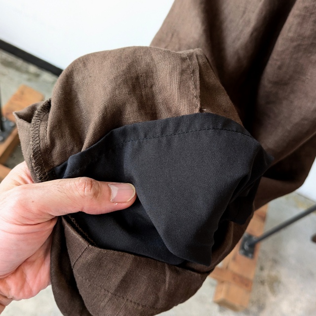 HARVESTY リネンイージーサーカスパンツ 40s-Linen Canvas Circus Pants (Brown) - 画像 (5)