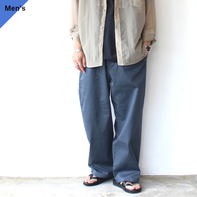 Upscape Audience グランジーン・イージーワイドトラウザー Granjean-Wide Tapered Easy Trousers　（Blue）