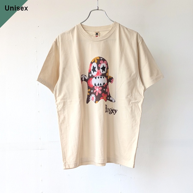Bohemians Printed T-shirt 「Flower Bogey」 【Regular Fit】 (Beige)