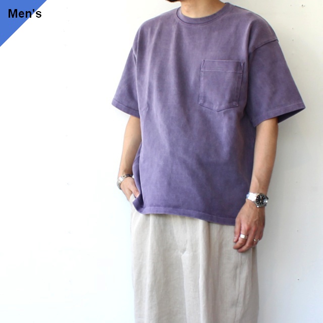 weac. HARDY 顔料染め超ヘビーウェイト天竺クルーネックT　（PURPLE）