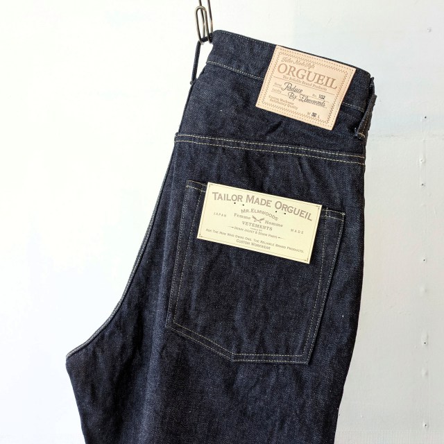 Orgueil 14oz本藍デニムワイドトラウザー / Tailor Jeans Wide Straight OR-102 (ONE WASH) - 画像 (2)