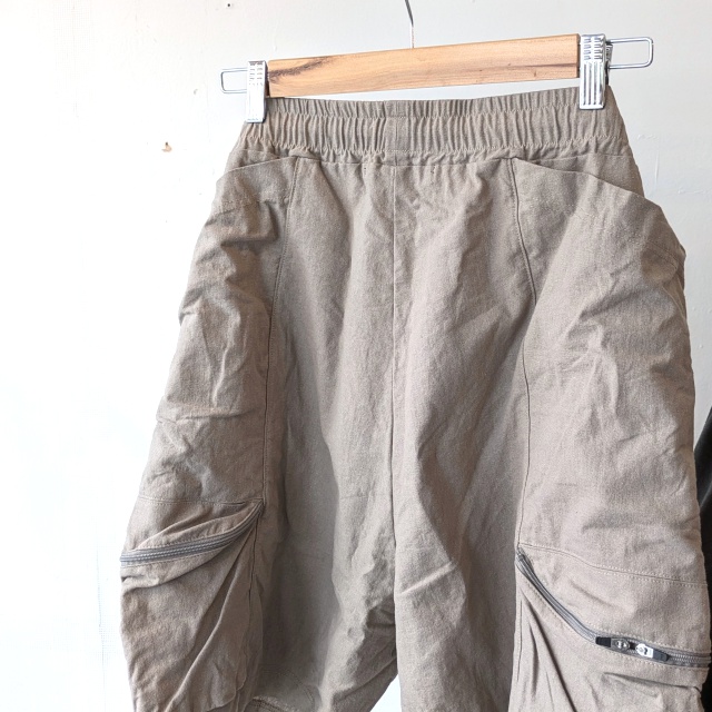 Upscape Audience L/Cキャンバスストレージイージーカーゴショーツ Linen Cotton Canvas Easy Cargo Shorts (Graige) - 画像 (4)