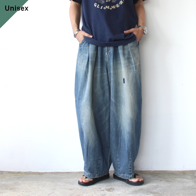 HARVESTY リメイクデニムサーカスパンツ Remake-Denim Circus Pants / A12626　（Remake Blue）