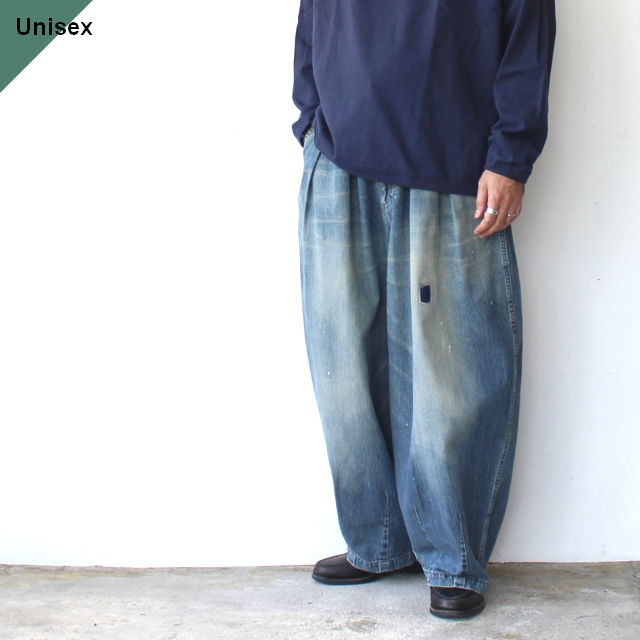 HARVESTY リメイクデニムサーカスパンツ Remake-Denim Circus Pants / A12626　（Remake Blue）