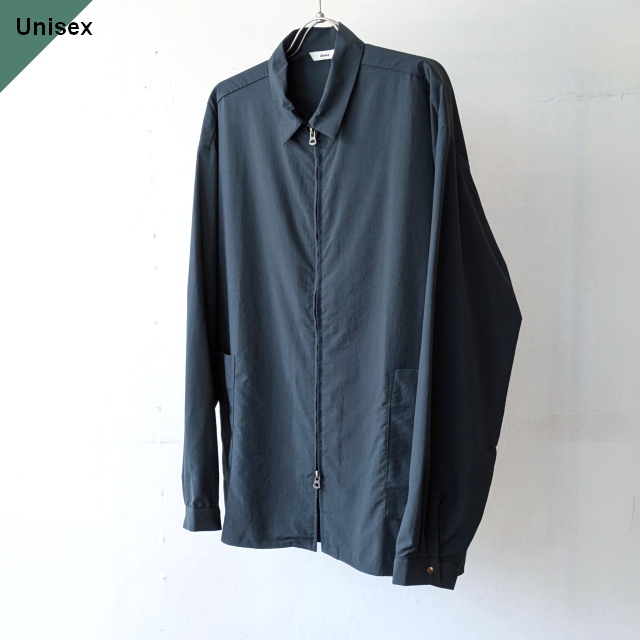 amne　NYLON Zip park shirts　（Deep teal）