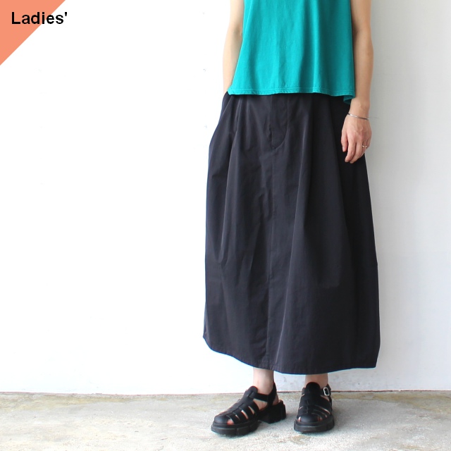 HAVERSACK 塩縮ツイルコクーンスカート Salt-Shrinking Twill Cocoon Skirt / 362622　（Black）