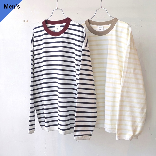 melple ヘビーウェイトクルーネックTee L/S / The American Ringer Border L/S
