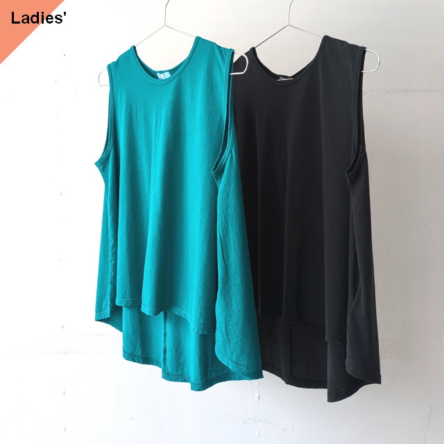 Siora 細番手天竺フレアスリーブレスTee　Thin jersey stitch flare sleeveless tee